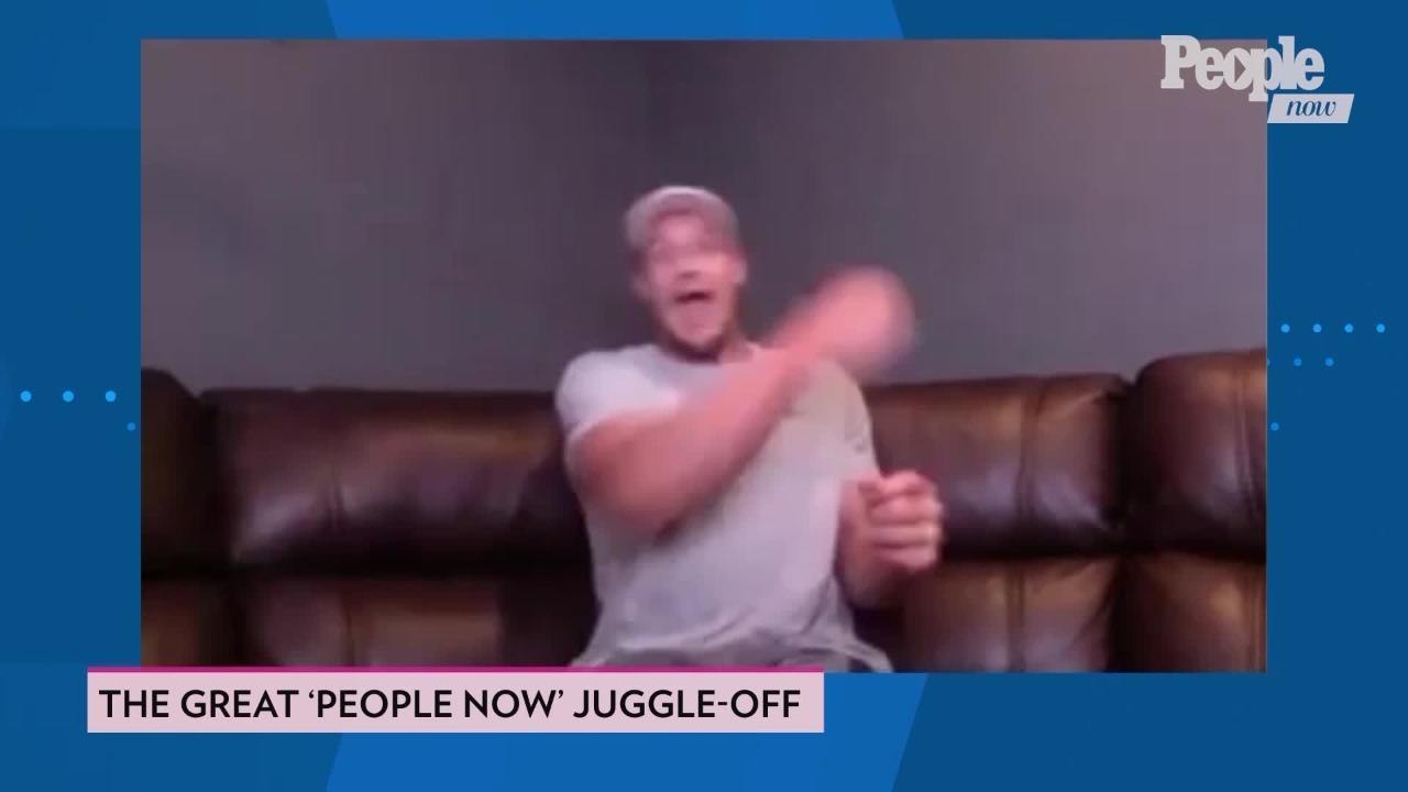 Rob Gronkowski Shows off His Juggling Skills in a Juggle-Off on People Now