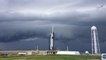 Massive shelf cloud looms above Falcon 9 rocket before launch
