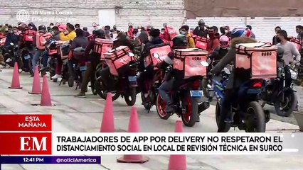 Edición Mediodía: Motociclistas de Rappi pasan por revisión técnica sin cumplir con la distancia social