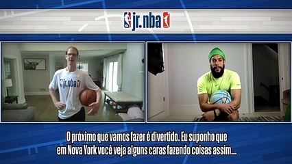 Jr. NBA at Home Workout with Overtime Larry (Portuguese Subtitles)