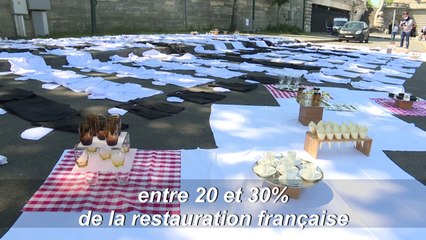 Cafetiers et restaurateurs manifestent contre le "flou artistique" sur leur réouverture