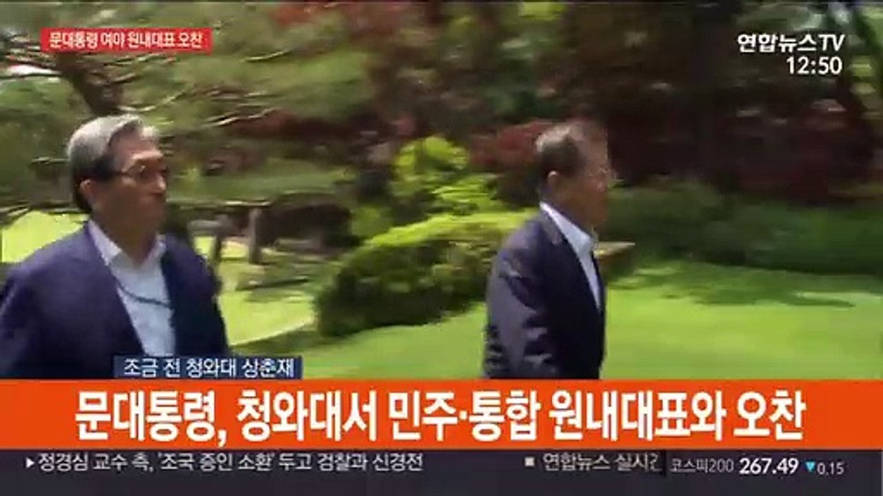 [현장연결] 문대통령, 청와대서 민주·통합 원내대표와 오찬