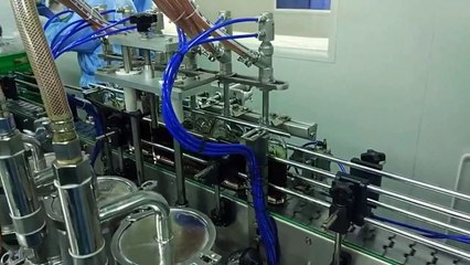 30ml to 100ml double-track filling and screwing machine for round bottle