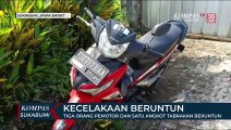 Pemotor Dan Satu Angkot Tabrakan Beruntun