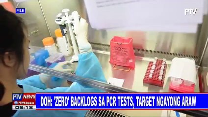 DOH: 'Zero' backlog sa PCR tests, target ngayong araw