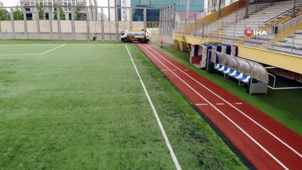 Dev stadyumda cuma namazı hazırlığı başladı