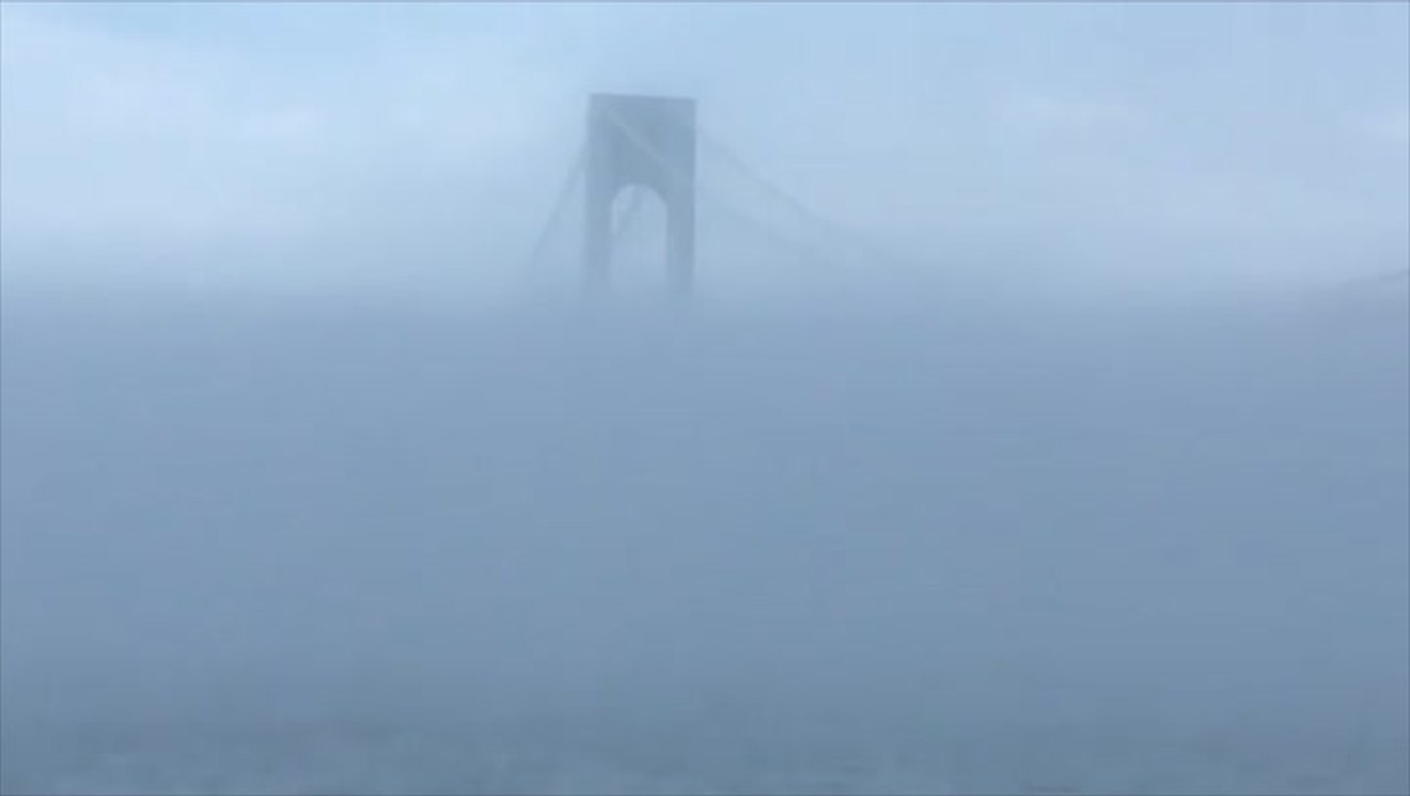 Rogue fog bank obscures view at New York Harbor