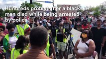 Protest over George Floyd's death after white policeman kneeled on his neck