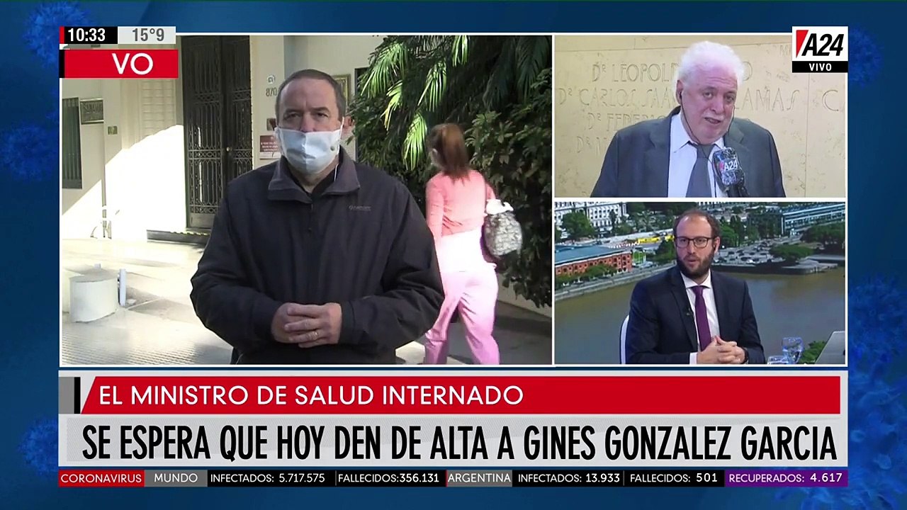 Inminente alta del ministro de Salud Ginés González García