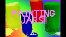 RAINBOW PAINTING Glass Jars Acrylic Paint Craft Making-