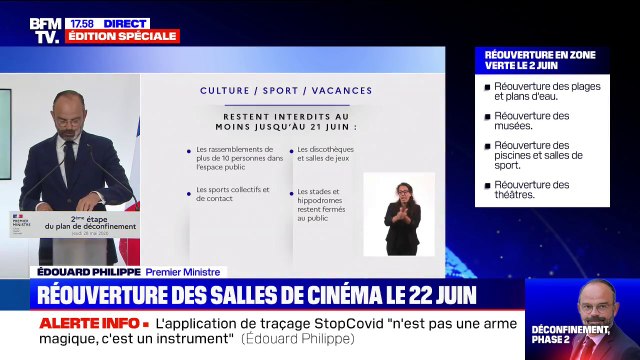 Édouard Philippe: Les discothèques, salles de jeux, stades, hippodromes resteront fermés jusqu'au 21 juin au moins