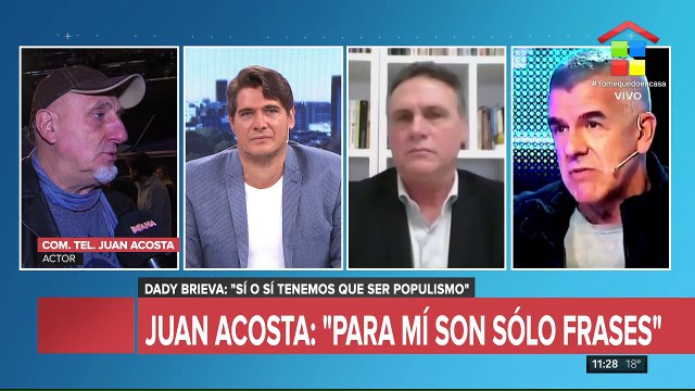 Juan Acosta habla de los dichos de Dady Brieva: Este país es un circo. Para mí son sólo frases