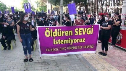 Milli boksörün öldürdüğü Zeynep için sosyal mesafeli eylem