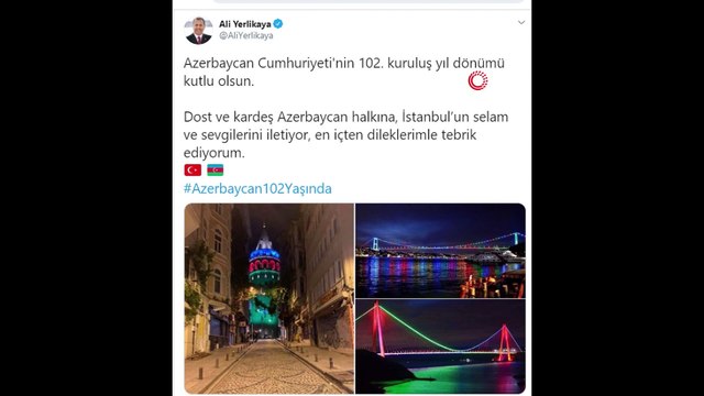 Vali Yerlikaya, Azerbaycan Cumhuriyeti'nin 102. kuruluş yıl dönümünü kutladı