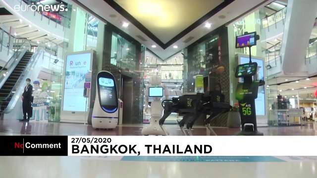 Robots deployed to shopping malls to prevent COVID-19 spread