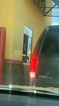 Soft Drinks Thrown in Fast Food Drive Thru