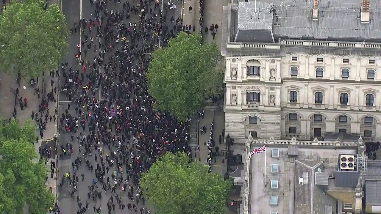 George Floyd protesters outside Downing Street