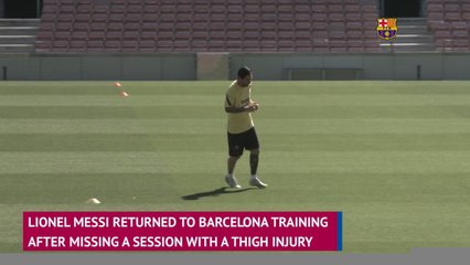 Messi returns to Barcelona training