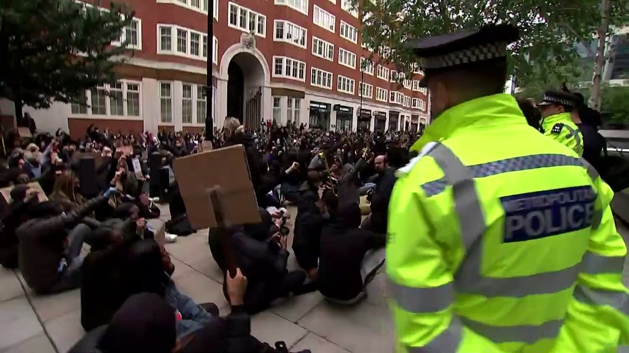 Demonstrators stage silent protest outside Home Office
