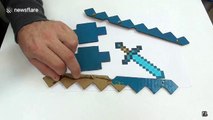 US dad builds transforming Minecraft sword AND pickaxe