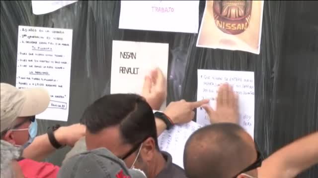 Los trabajadores de Nissan protestan contra el cierre de las plantas de Barcelona