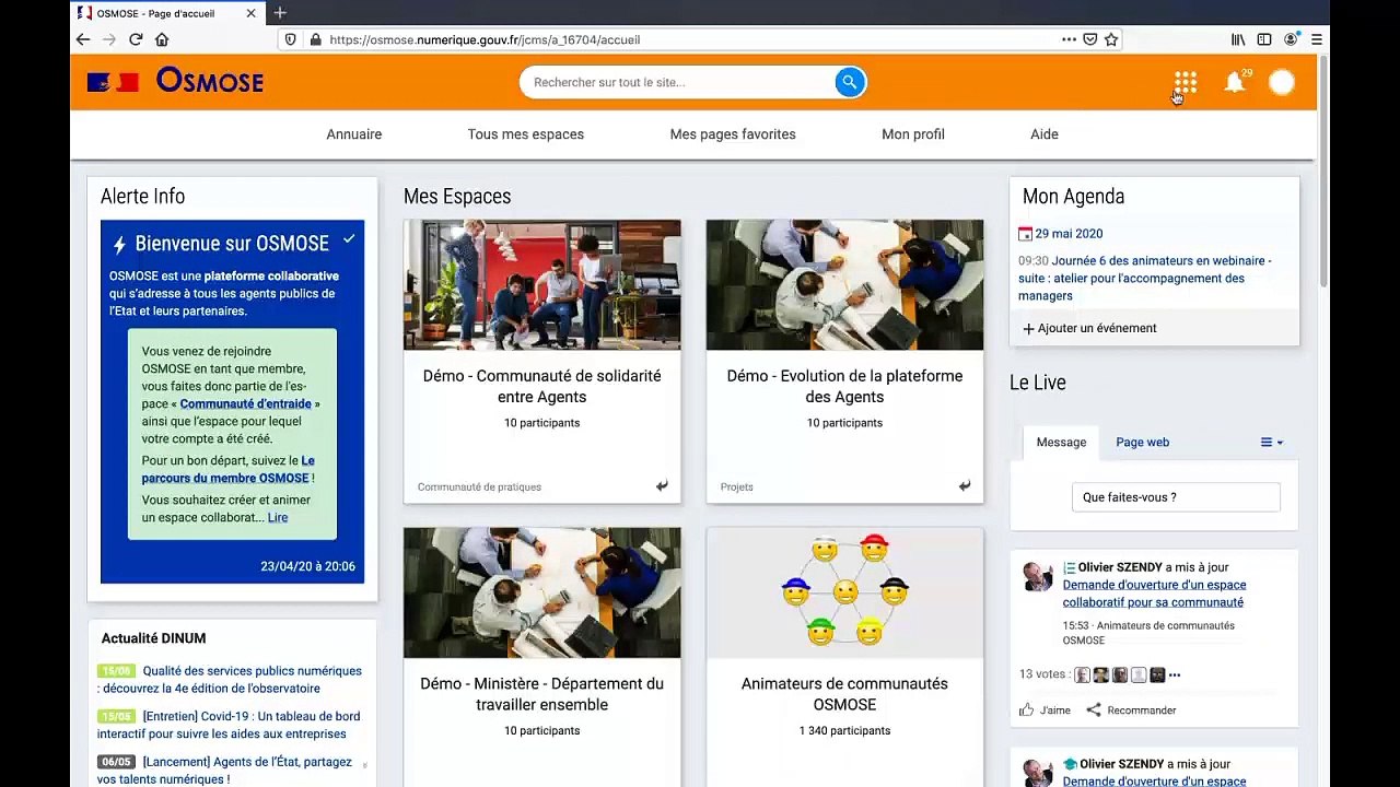 Démonstration d’Osmose, plateforme des communautés professionnelles de l’État