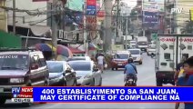 400 establisyimento sa San Juan, may certificate of compliance na