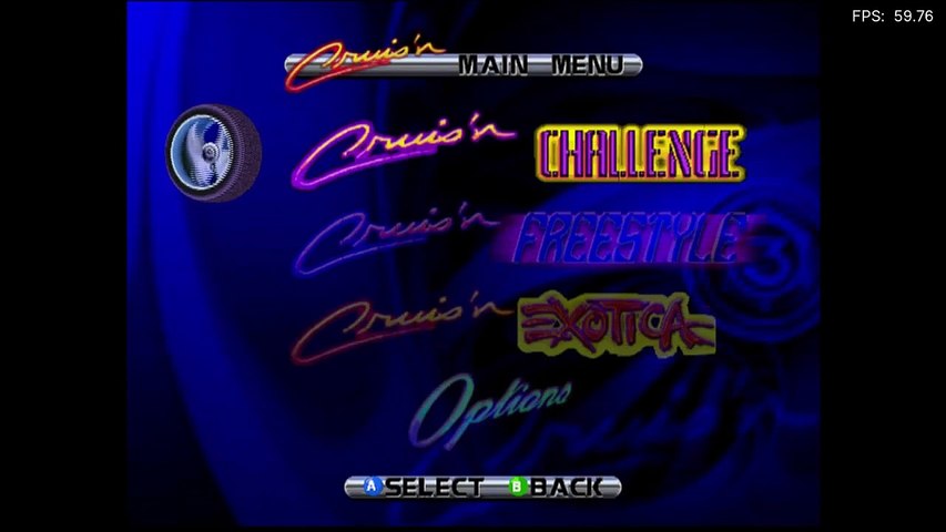 Cruis'n Exotica (2000) [N64] - RetroArch with paraLLEl (PC)