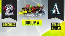 Dota2 - Team Aster vs. Longinus - Game 1 - ESL One Birmingham 2020 - Group A - CN