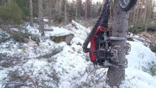 Beautiful Onboard Footage of Harvester in Snowy Forest | Komatsu 901xc | C93 Harvester Head