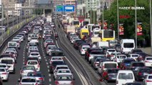 Kısıtlama öncesi İstanbul'da trafik yoğunluğu