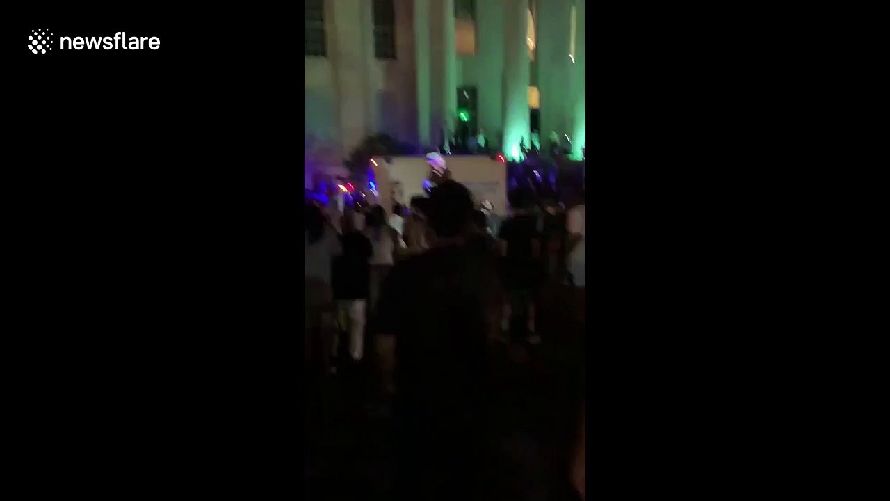 Louisville police shoot rubber bullets at protesters for George Floyd's death, causing havoc