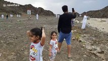 Traffic halted after heavy rainfall floods highway in UAE