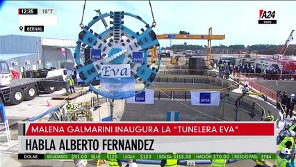 Alberto Fernandez: inauguran "tunelera Eva"