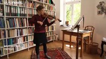 Une violoniste allemande joue pour nous en pleine crise du coronavirus