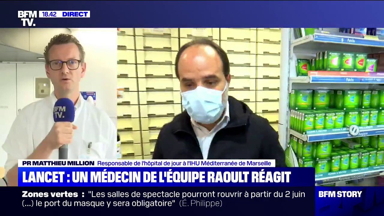 Pr Matthieu Million, responsable de l'hôpital de jour à l'IHU de Marseille souhaite que les données de l'étude du Lancet sur la chloroquine soient "rendues publiques"