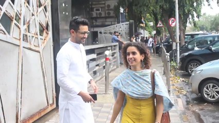Cute Sanya Malhotra Offers Coffee To Paparazzi