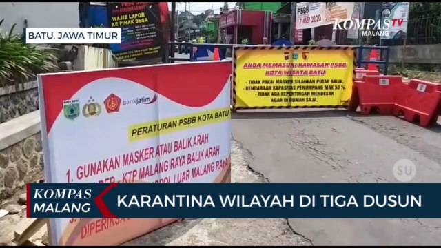 Warga Tiga Dusun di Desa Giripurno Kota Batu Jalani Karantina Wilayah