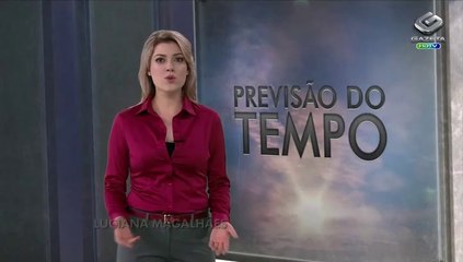 Weather Girl In Red Satin Blouse