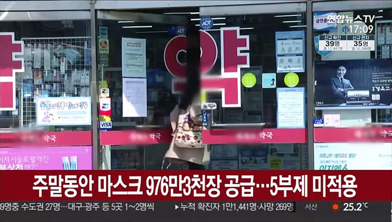 주말동안 마스크 976만3천장 공급…5부제 미적용