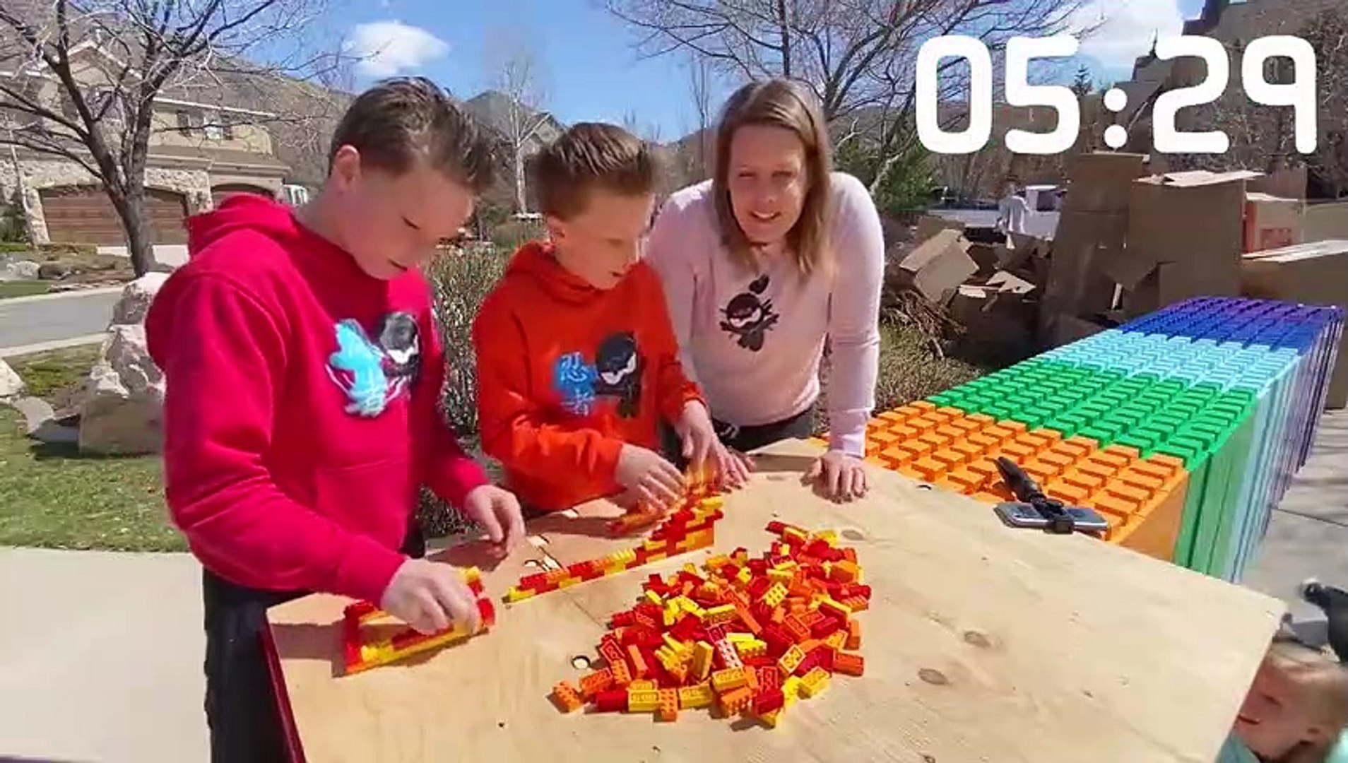 Lego vs Box Fort Building Challenge