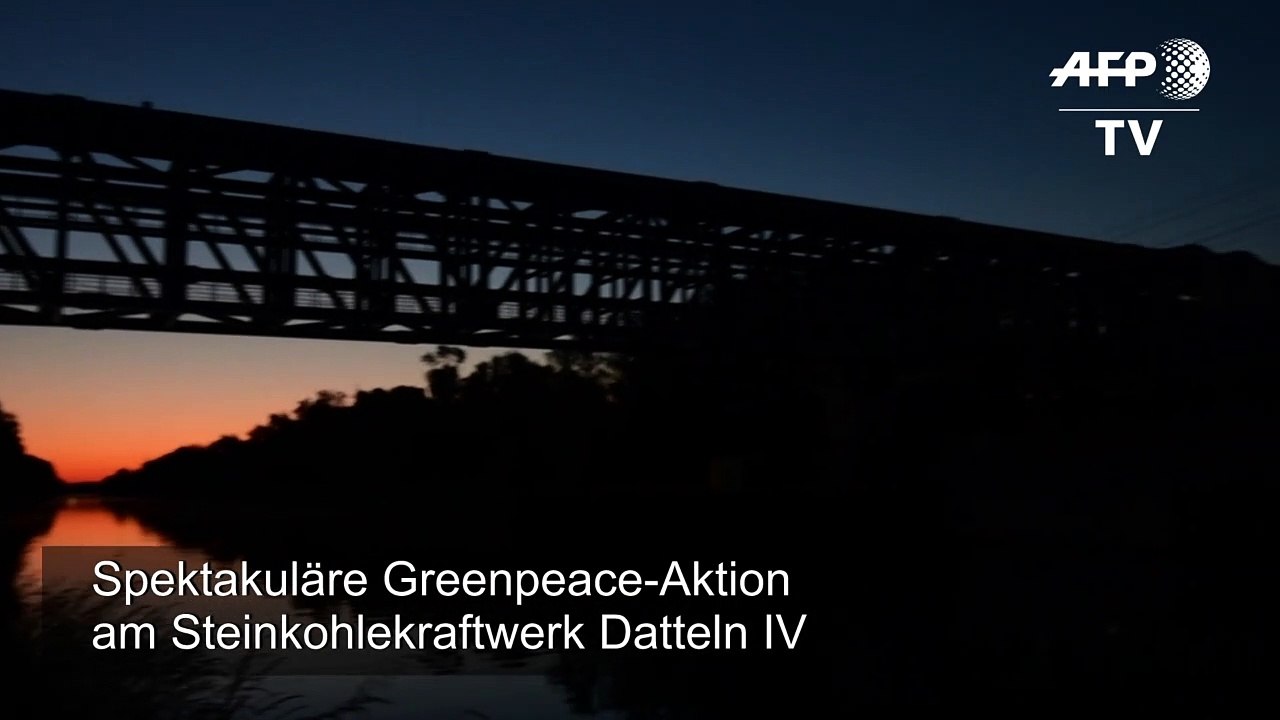 Spektakulärer greenpeace-protest am kohlekraftwerk datteln