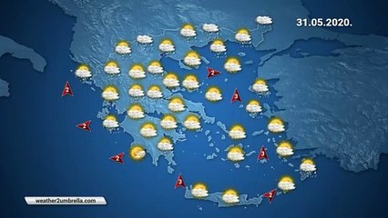 Η πρόγνωση του καιρού για την Κυριακή 31-05-2020
