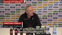 Freiburg coach says absent fans affected him on Friday