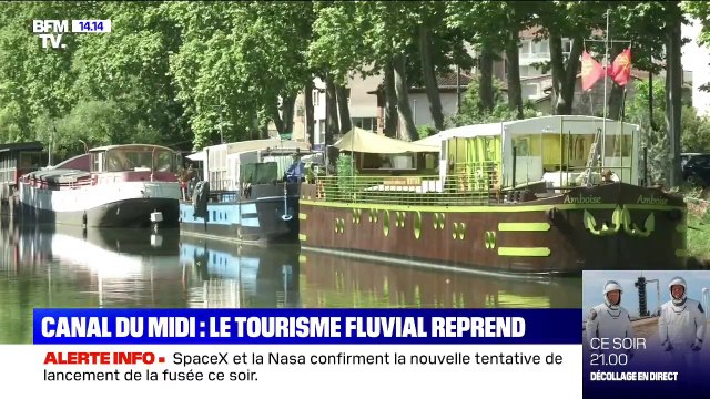Déconfinement: le tourisme fluvial reprend sur le canal du Midi
