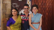 Akshay Kumar Taapsee Pannu and Vidya Balan Kick Start Promotions Of Mission Mangal
