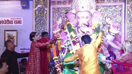 Beautiful Sonam Kapoor Visits Andhericha Raja To Seek Blessings