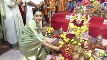 Kangana Ranaut Seeks Bappa's Blessings At Andheri Cha Raja