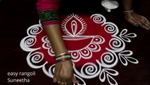 Colorful Deepam rangoli muggulu    Diwali Festival designs    Deepam Kolam with 5 dots