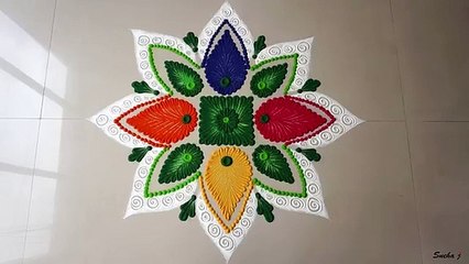 Colourful and innovative Diwali special rangoli design